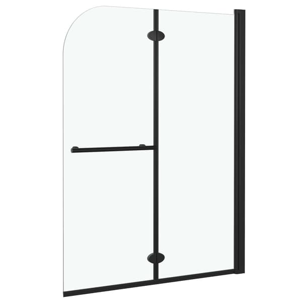 vidaXL Duschvägg fällbar 2 paneler ESG 95x140 cm svart Svart