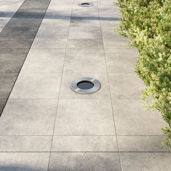 vidaXL Markbelysning rund 3-pack Silver