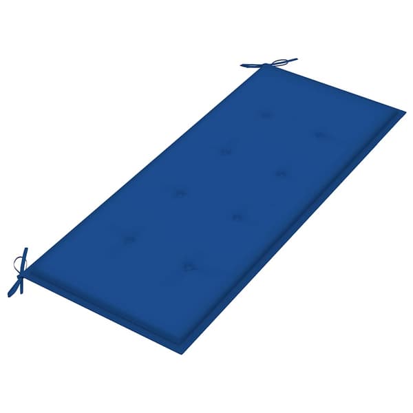 vidaXL Trädgårdsbänk med dyna 120 cm bambu Blå