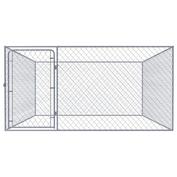 vidaXL Hundgård för utomhusbruk galvaniserat stål 2x2x1 m Silver
