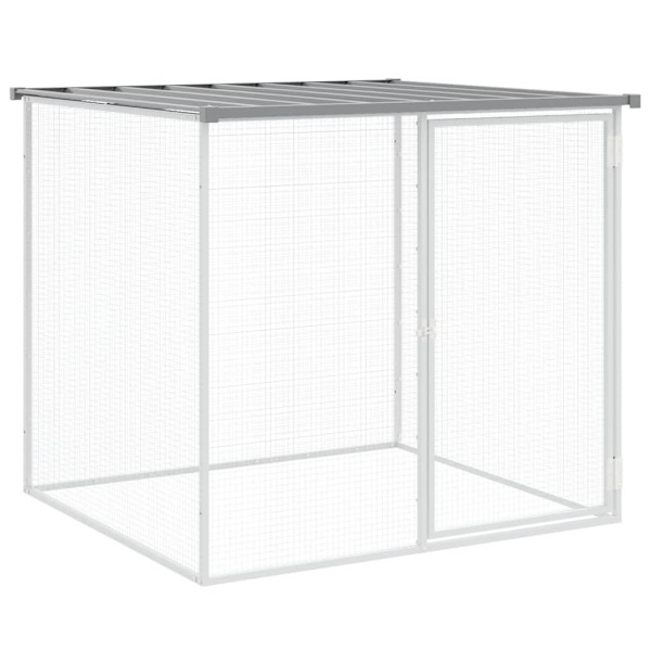 vidaXL Hönsbur med tak ljusgrå 603x98x90 cm galvaniserat stål Grå