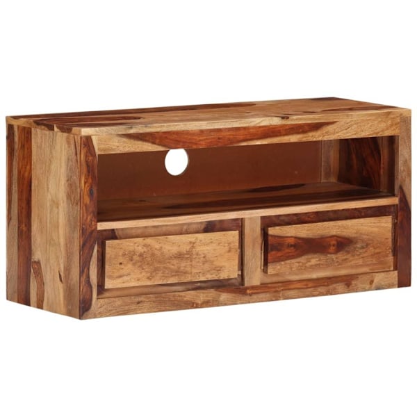 vidaXL TV-bänk 88x30x40 cm massivt sheshamträ Brun