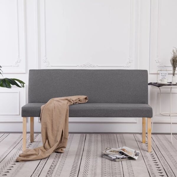 vidaXL Bänk 139,5 cm konstläder ljusgrå grå