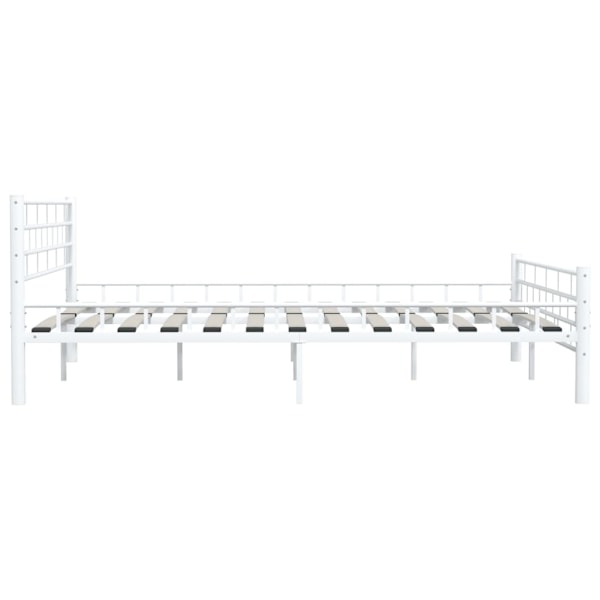 vidaXL Sängram med huvudgavel utan madrass vit 160x200 cm metall Vit