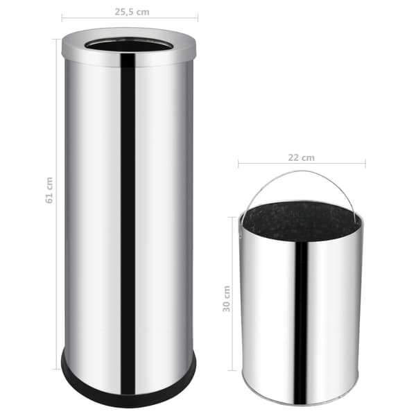 vidaXL Soptunna 32 L rostfritt stål Silver