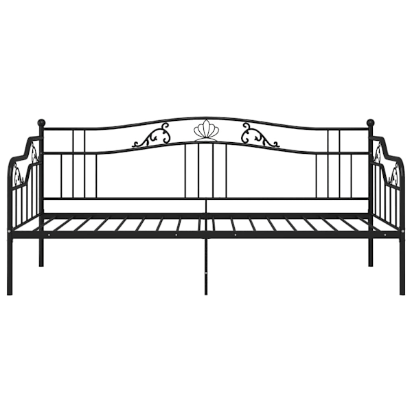 vidaXL Sängram bäddsoffa svart metall 90x200 cm Svart
