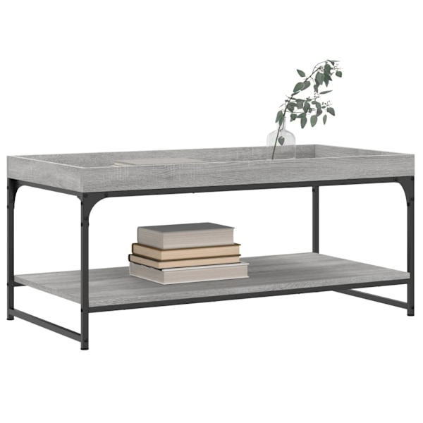 vidaXL Soffbord grå sonoma 100x49x45 cm konstruerat trä Grå