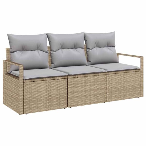 vidaXL Soffset 3 st Beige konstrotting Beige