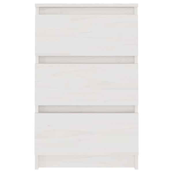 vidaXL Sängbord vit 40x29,5x64 cm massiv furu Vit