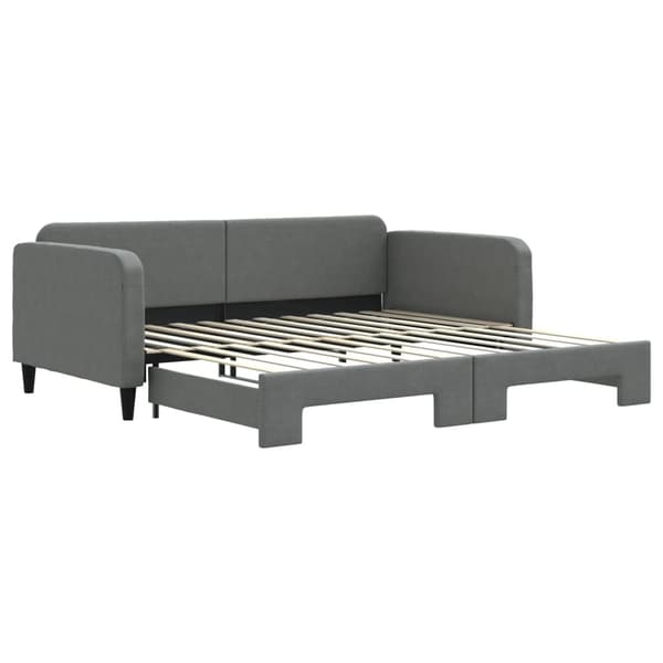 vidaXL Dagbädd utdragbar mörkgrå 100x200 cm tyg Grå