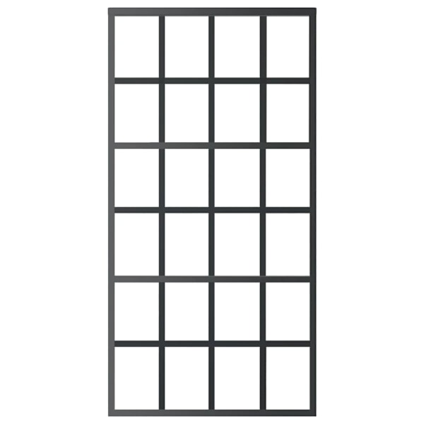 vidaXL Skjutdörr med beslagset ESG glas och aluminium 102x205 cm Svart