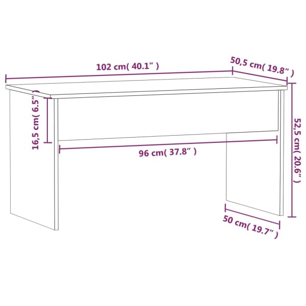 vidaXL Soffbord vit 102x50,5x52,5 cm konstruerat trä Vit