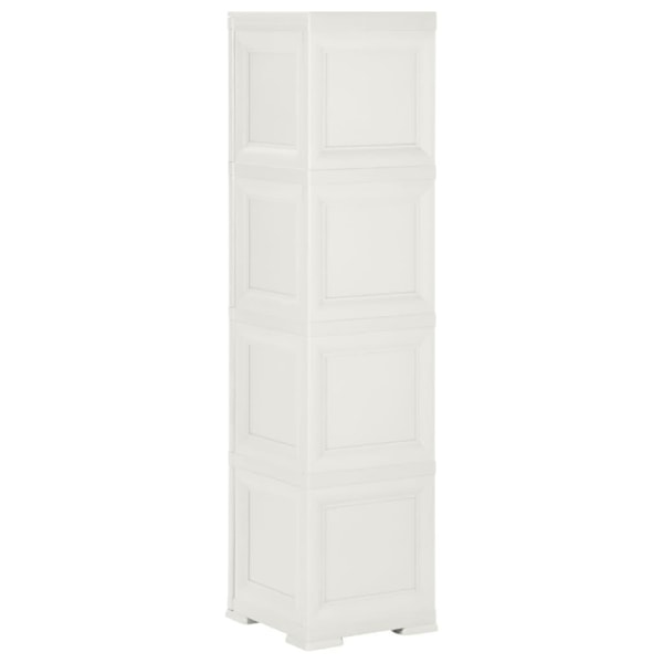 vidaXL Plastskåp 40x43x164 cm träimitation kaninvit Vit