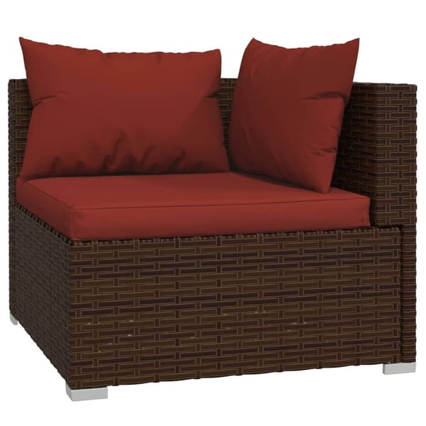 vidaXL Loungegrupp med dynor 8 delar konstrotting brun Brun