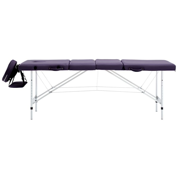 vidaXL Hopfällbar massagebänk 4 sektioner aluminium lila Lila