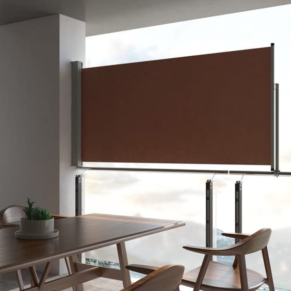 vidaXL Infällbar sidomarkis 120x300 cm brun Brun