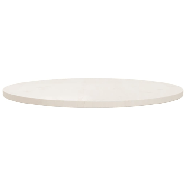 vidaXL Bordsskiva vit Ø80x2,5 cm massiv furu Vit