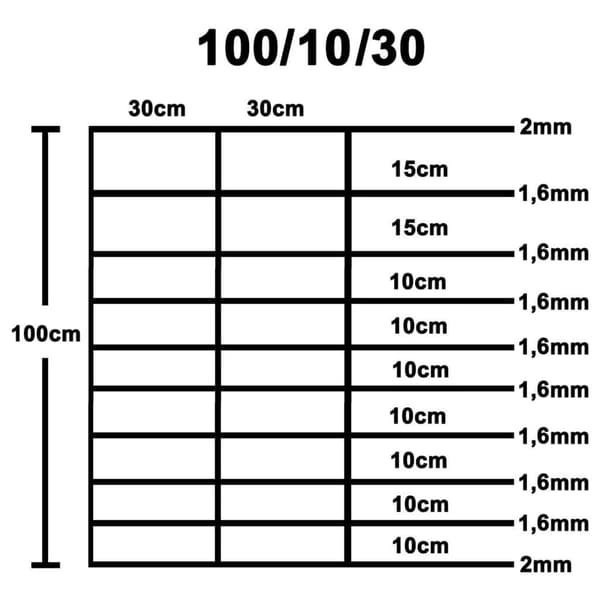 vidaXL Fårstängsel galvaniserat stål silver 50x1 m Silver
