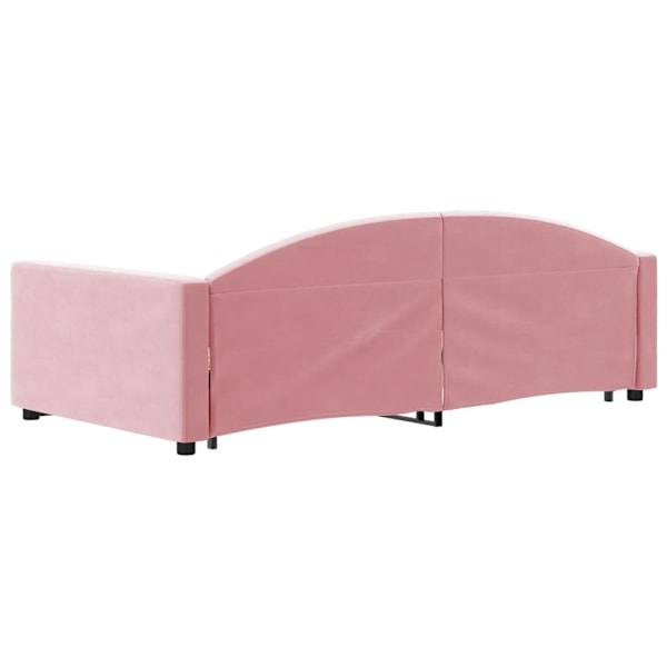 vidaXL Dagbädd utdragbar med lådor rosa 100x200 cm sammet Rosa
