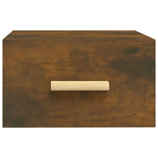 vidaXL Väggmonterat sängbord rökfärgad ek 35x35x20 cm Brun