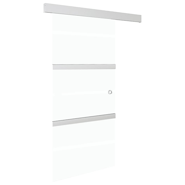 vidaXL Skjutdörr med mjukstopp ESG-glas och aluminium 90x205 cm Silver