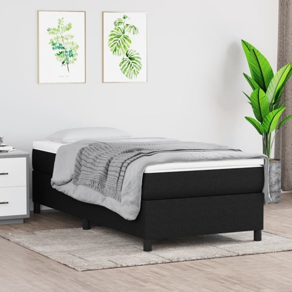 vidaXL Sängram utan madrass svart 90x200 cm tyg Svart