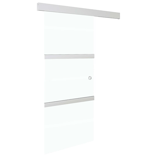 vidaXL Skjutdörr med mjukstopp ESG-glas och aluminium 76x205 cm Silver