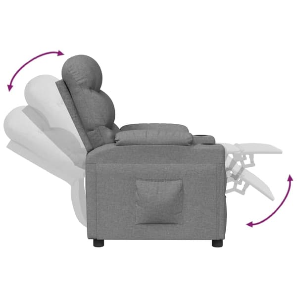 vidaXL Reclinerfåtölj ljusgrå tyg Grå