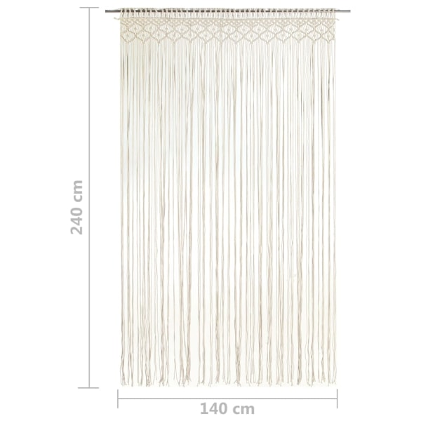 vidaXL Gardin makramé 140x240 cm bomull Creme