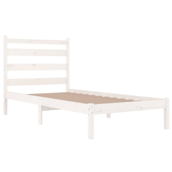 vidaXL Sängram vit massiv furu 100x200 cm enkelsäng Vit