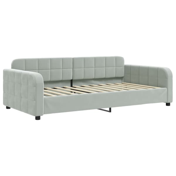vidaXL Dagbädd ljusgrå 100x200 cm sammet Grå