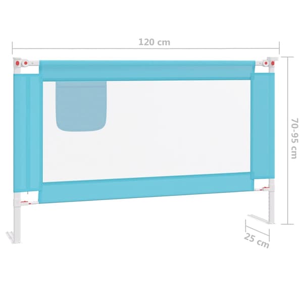 vidaXL Sängskena för barn blå 120x25 cm tyg Blå