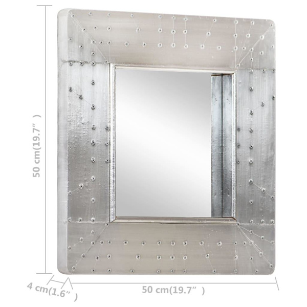 vidaXL Spegel 50x50 cm metall Silver