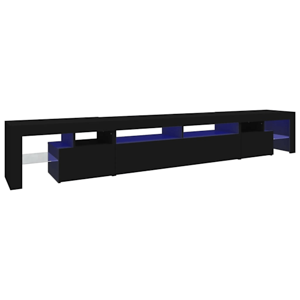 vidaXL Tv-bänk med LED-belysning svart 260x36,5x40 cm Svart