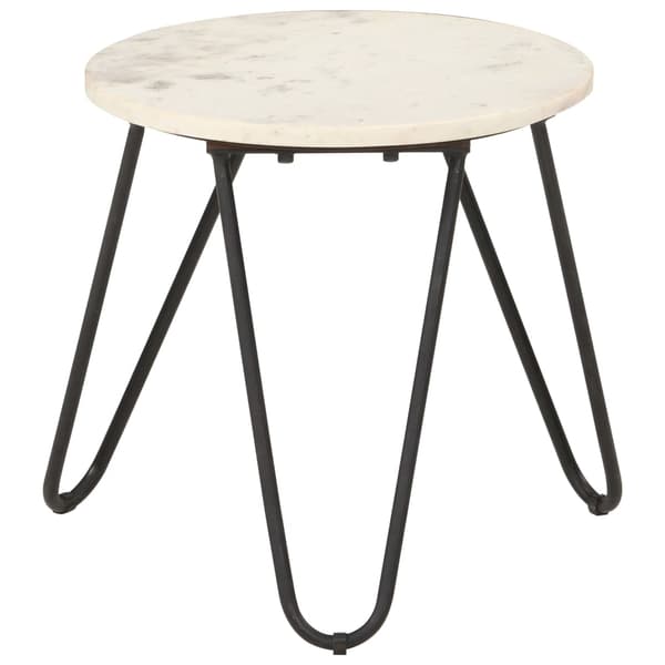 vidaXL Soffbord vit 40x40x40 cm äkta sten med marmorstruktur Vit