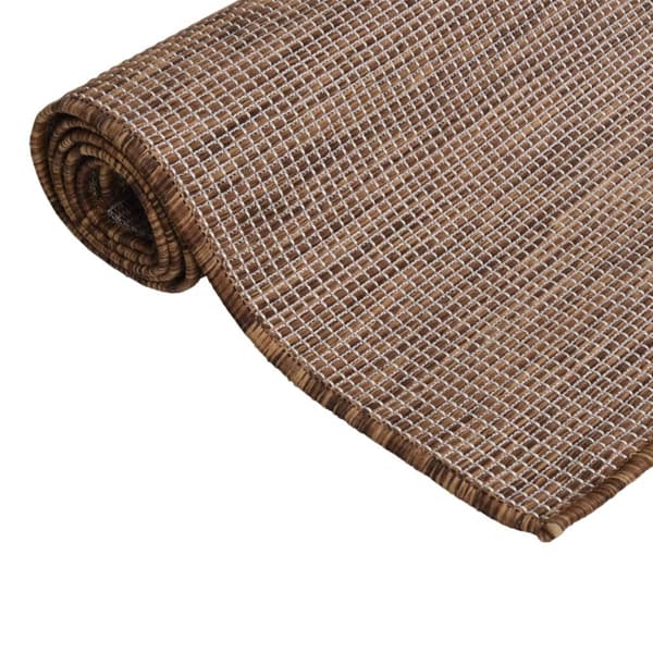 vidaXL Utomhusmatta plattvävd 100x200 cm brun Brun