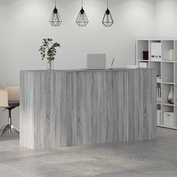 vidaXL Receptionsdisk grå sonoma 200x50x103,5 cm konstruerat trä Grå