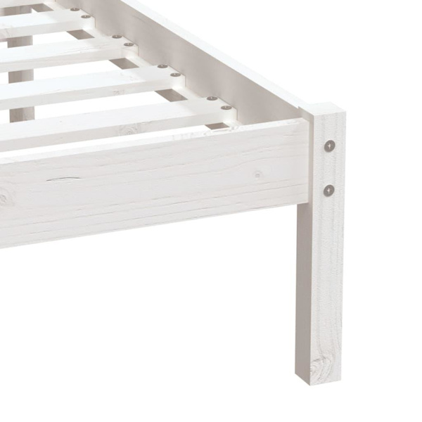 vidaXL Sängram massiv furu 90x190 cm vit Vit
