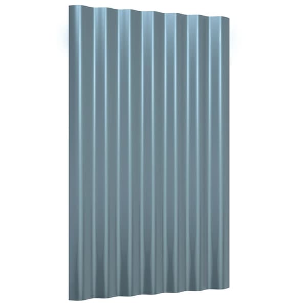 vidaXL Takplåt 12 st pulverlackerat stål grå 60x36 cm Grå