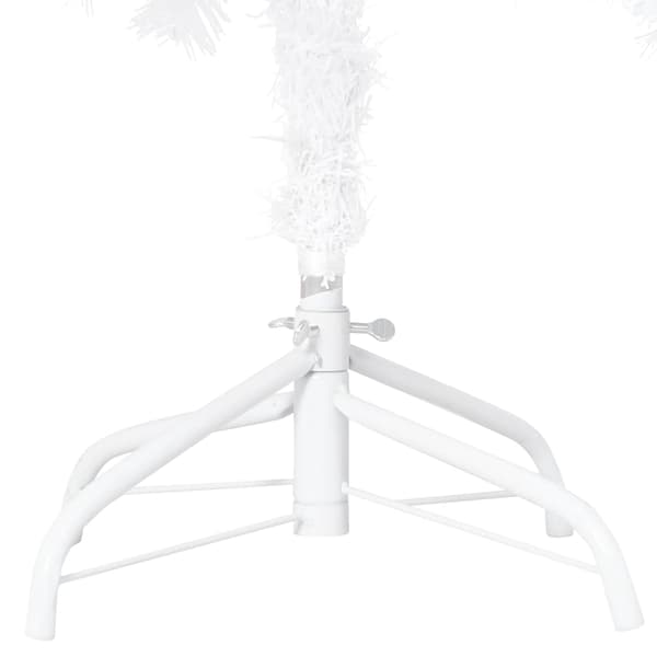 vidaXL Belyst plastgran med kulor vit 210 cm PVC Vit