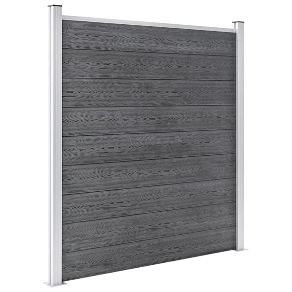 vidaXL WPC-staketpanel 10 fyrkantig + 1 vinklad 1830x186 cm grå grå
