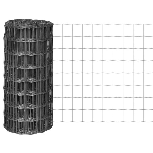vidaXL Eurofence 25x0,8 m 100x100 mm stål grå grå