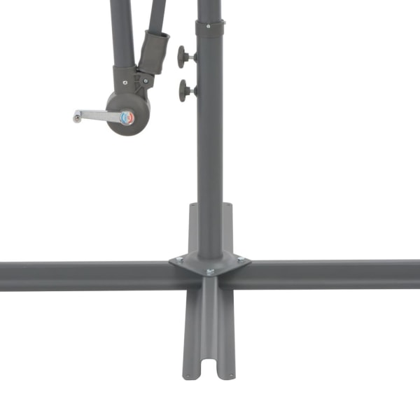 vidaXL Frihängande parasoll med LED metallstång 350 cm taupe Taupe
