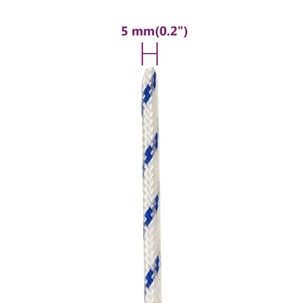 vidaXL Båtlina vit 5 mm 500 m polypropylen