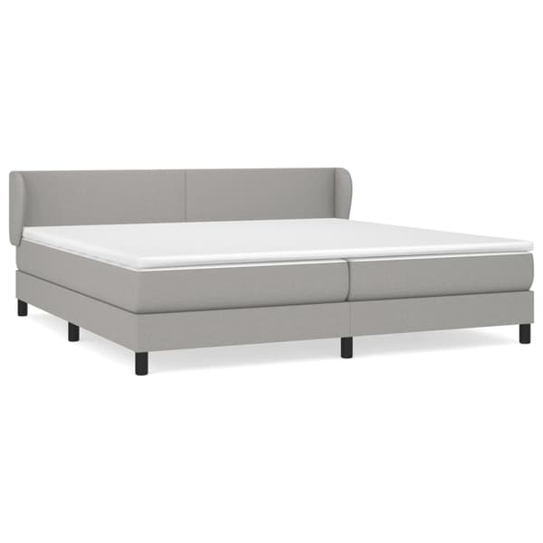 vidaXL Ramsäng med madrass ljusgrå 200x200 cm tyg Grå