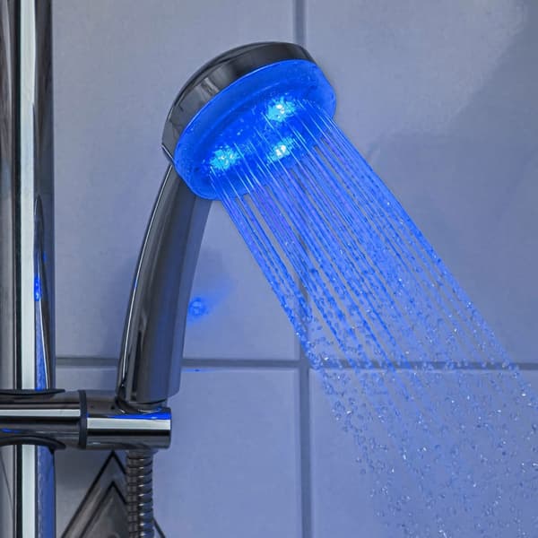 HI Duschhuvud med LED 8 cm Silver