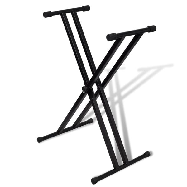 vidaXL Keyboardstativ svart vikbart justerbart 100kg Svart
