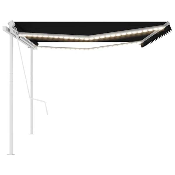 vidaXL Automatisk markis med vindsensor & LED 5x3 m antracit Antracit