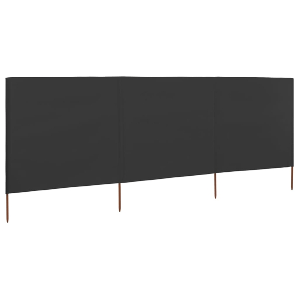 vidaXL Vindskydd 3 paneler tyg 400x120 cm antracit Antracit