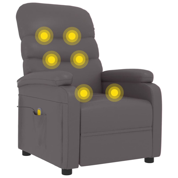vidaXL Massagefåtölj grå konstläder grå